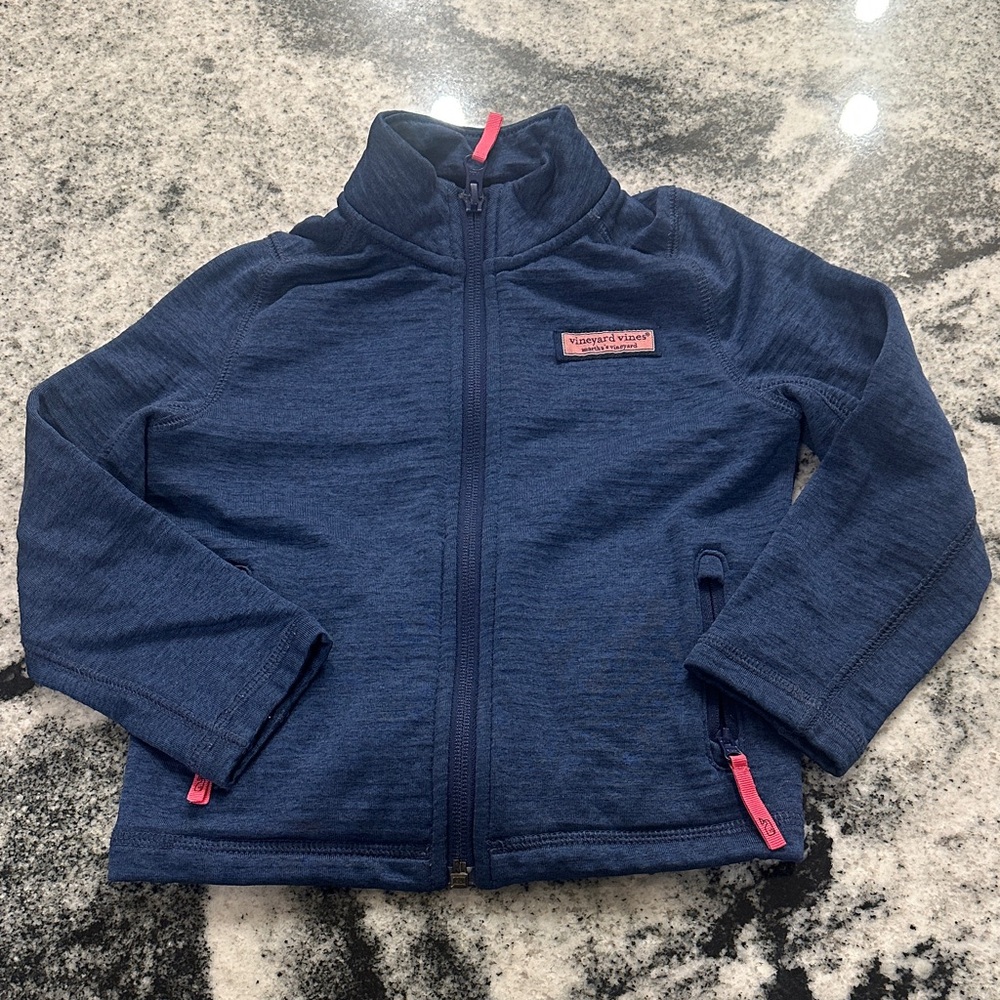 Vineyard Vines Martha’s Vineyard blue zip up jacket with thumb holes‎ 2T